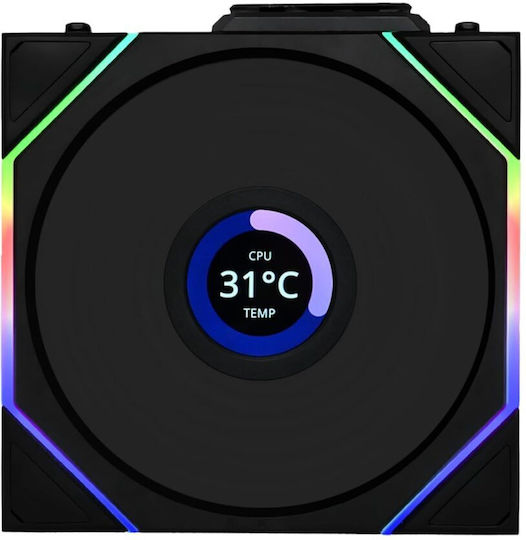 Lian Li UNI FAN TL Wireless LCD Reverse Blade Ventilator Carcasă 120mm cu Iluminare ARGB și Conexiune 4-Pin PWM / 9 pini 1buc