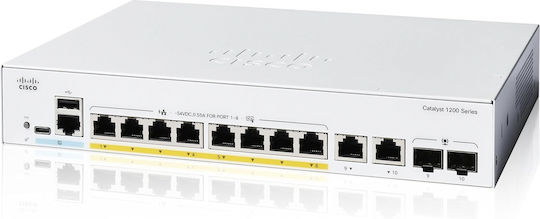 Cisco Catalyst C1200-8P-E-2G Managed L2 PoE+ Switch with 8 Gigabit (1Gbps) Ethernet Ports and 2 SFP Ports