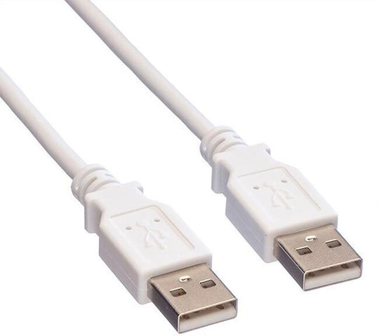 Roline USB 2.0 Кабел USB-A мъжки - USB-A мъжки Бял 0.8м 11.99.8909