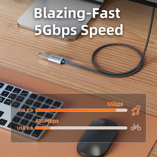 Cabletime USB 2.0 Кабел USB-A мъжки - USB-A женски Черен 3m CT-AMAF1-AG3