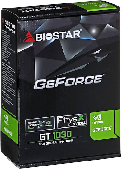 Biostar GeForce GT 1030 4GB GDDR4 Κάρτα Γραφικών