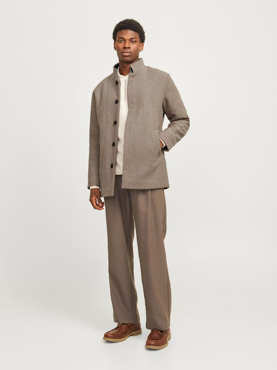Herren Mantel Greige, Grey
