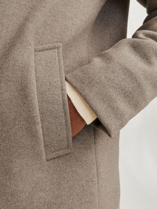 Herren Mantel Greige, Grey
