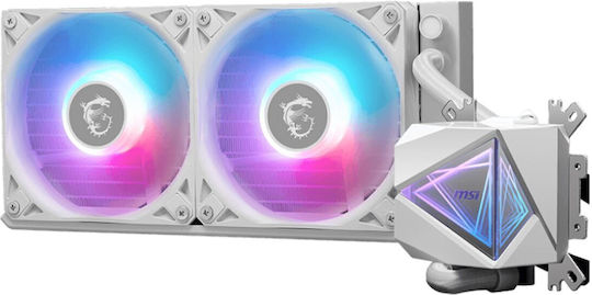 MSI MAG CoreLiquid CPU Water Cooling Dual Fan 120mm for Socket AM4/AM5/1700/1200/115x with ARGB Lighting White