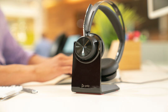 HP Voyager Focus 2 Microsoft Teams & Charging Stand Wireless On Ear Multimedia Headphone with Microphone USB-C