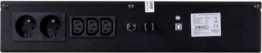 Ever ECO Pro 1000 AVR UPS Line-Interactive 1000VA 650W with 3 Schuko Power Plugs