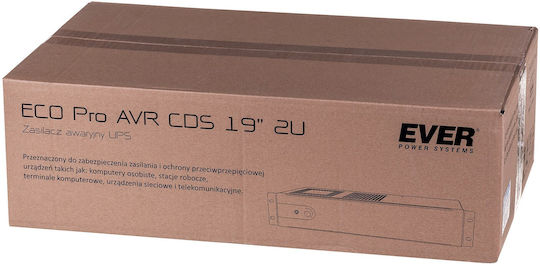 Ever ECO Pro 1000 AVR UPS Line-Interactive 1000VA 650W with 3 Schuko Power Plugs