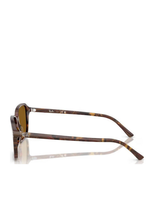 Ray Ban Unisex Sunglasses with Brown Tartaruga Plastic Frame and Brown Lens