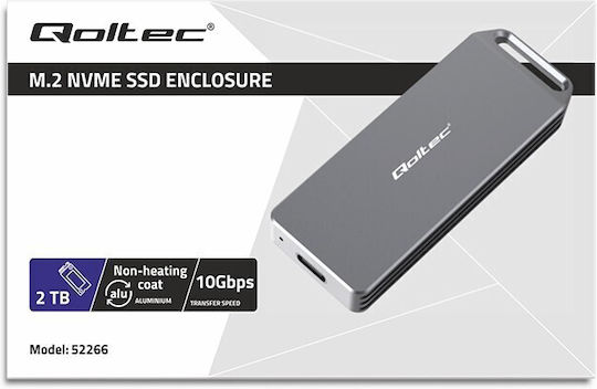 Qoltec Case for Hard Drive M.2 PCI Express with Connection Type-C Silver