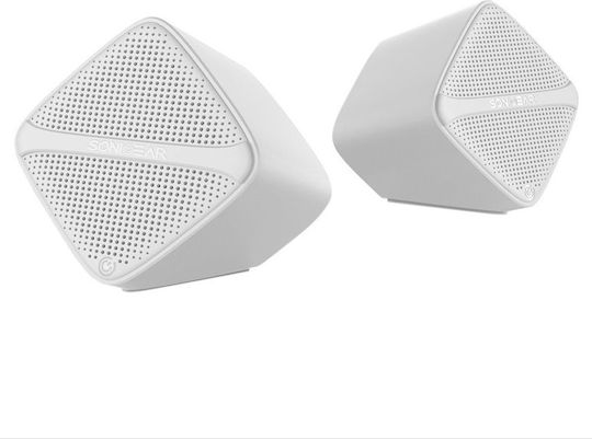 Sonic Gear Cube Компютърни тонколони 2.0 с мощност 6W в Бял цвят