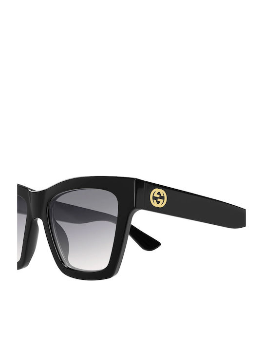 Gucci Women's Sunglasses with Black Plastic Frame and Gray Gradient Lens GG1714S 001