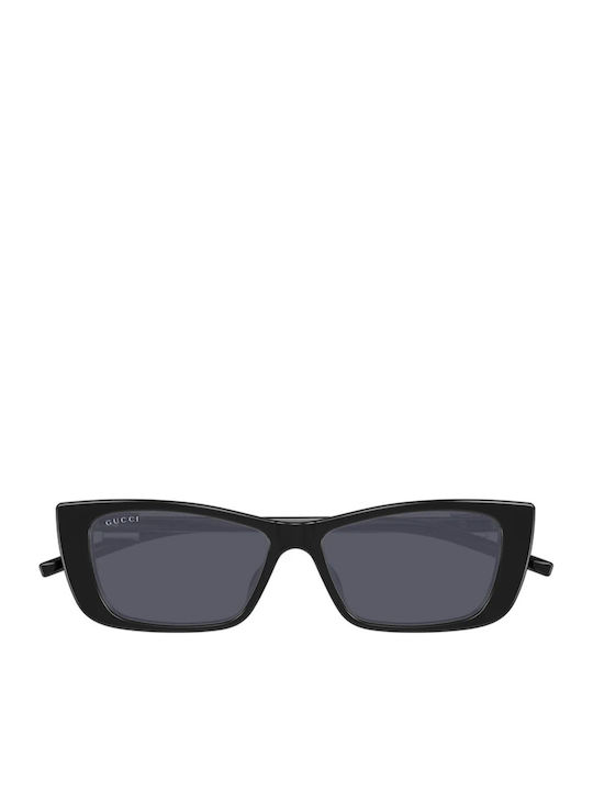 Gucci Women Sunglasses with Black Horn-Rimmed Frame and Grey Lens GG1681S 001