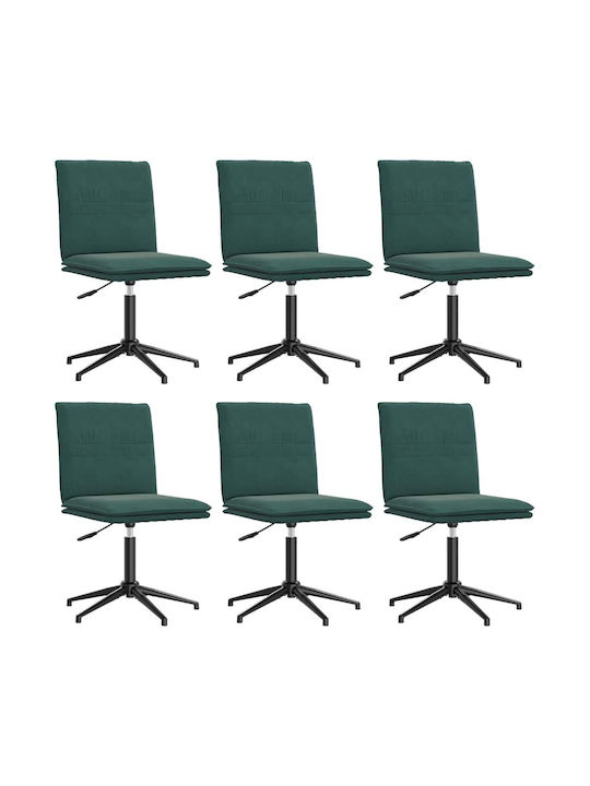 Stool Bar with Back & Adjustable Height Dark green 6pcs 44x50x74cm