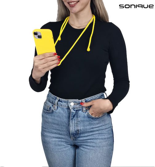 Silicone Case with Lanyard Carryhang Sonique Samsung Galaxy A16 4G Galaxy A16 5G Yellow