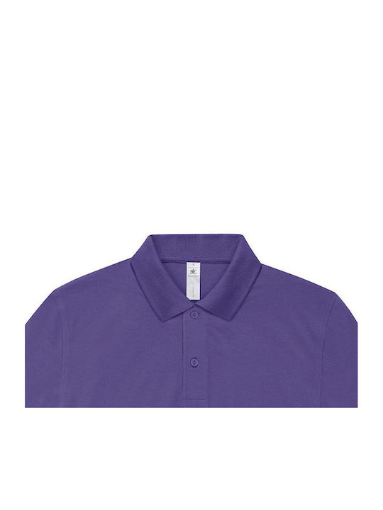 B&C Men's Short Sleeve Promotional Blouse Purple