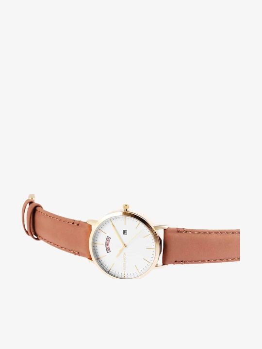 Just Watch Men's Watch 22mm Battery with Brown Leather Strap