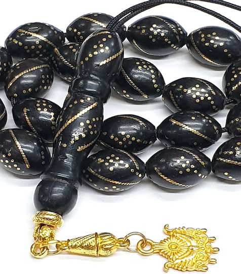 Roloi Komboloi Ebony Worry Beads Black 30cm
