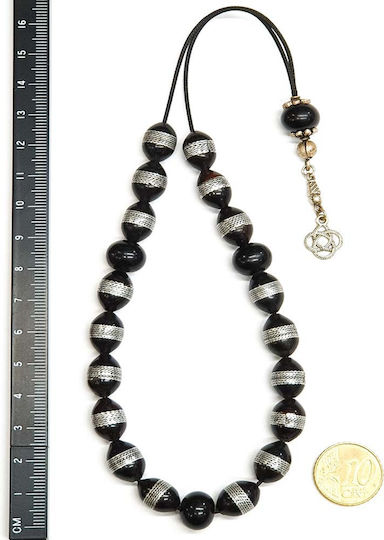 Roloi Komboloi Ebony Worry Beads Black 28cm