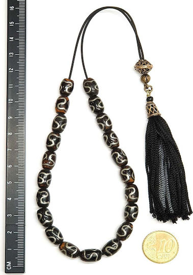 Roloi Komboloi Ebony Worry Beads Black 32cm