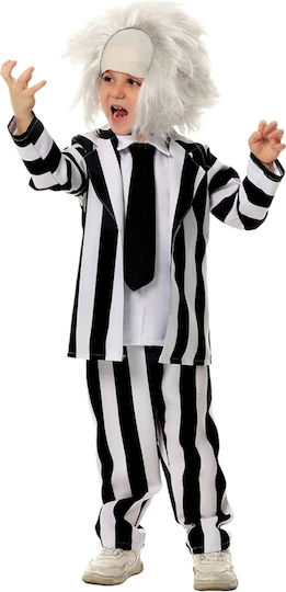 Beetlejuice Perucă de Carnaval Afro Alba pentru Halloween