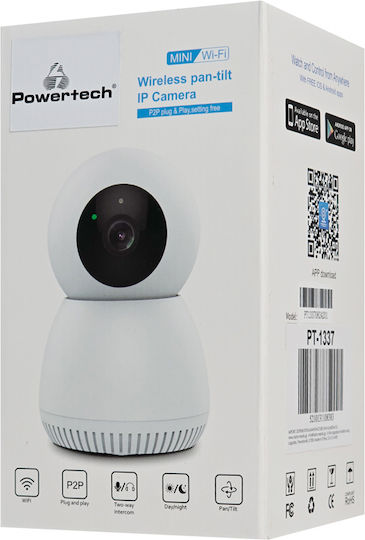 Powertech PT-1337 IP Surveillance Camera Wi-Fi Full HD+ 3MP with Two-Way Communication and Lens 4mm