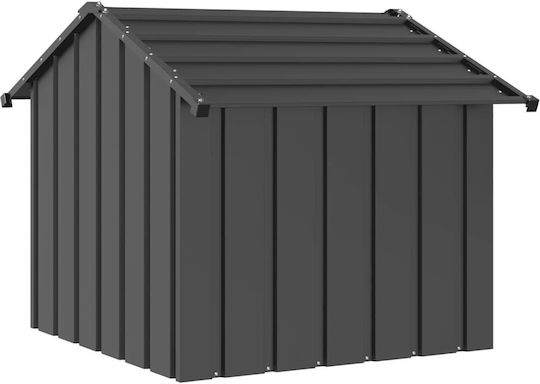 vidaXL Къщичка за Куче Металик За Външно Ползване Сив 85x107x81см