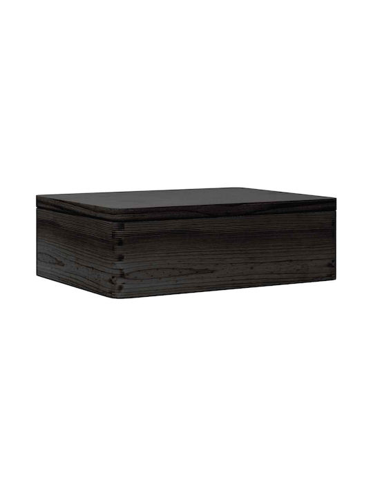 vidaXL Wooden Storage Box with Lid Black 40x30x13cm 1pcs