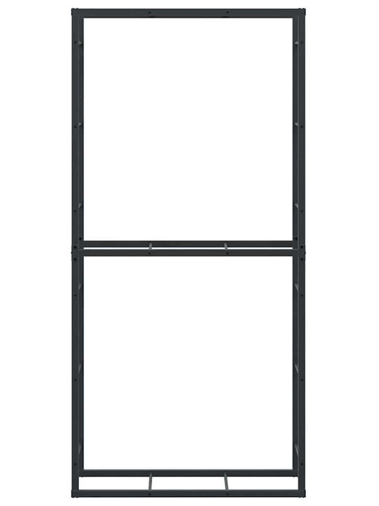 vidaXL Ξύλινο Ράφι Αποθήκευσης Ξύλων 100x30x209cm Μαύρο