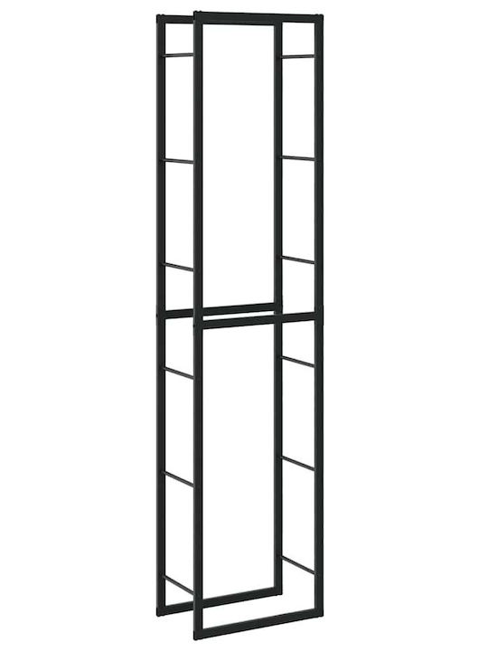 vidaXL Дърво Рафт Съхранение на Дърва 50x30x209см Черен vidaXL Дърво Рафт Съхранение на Дърва 50x30x209см Черен