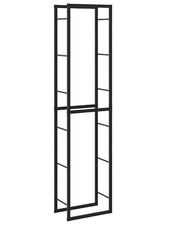 vidaXL Ξύλινο Ράφι Αποθήκευσης Ξύλων 50x30x209cm Μαύρο