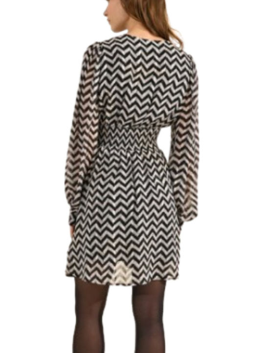 Ladies Woven Dress Mini Dress Black, White, Grey