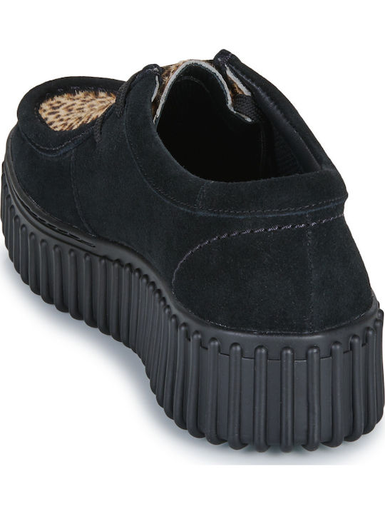 Torhill Bee Women's Suede Oxford Shoes Black