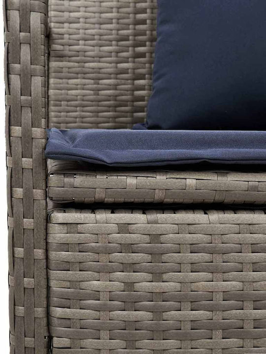 Bench Outdoor Rattan with Chest and Pillows