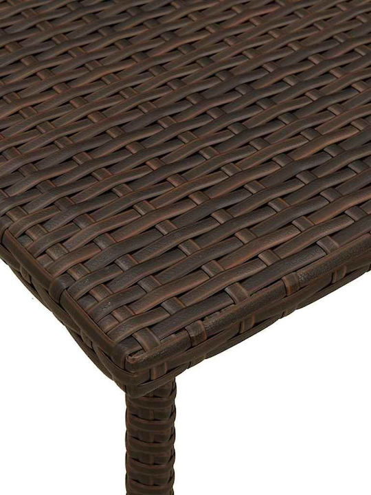 Sitting Room Outdoor Free Standing Rattan Table Brown 40x40x37cm