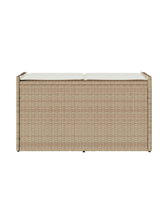 Outdoor Bench Rattan with Chest and Cushions 100x45x57cm
