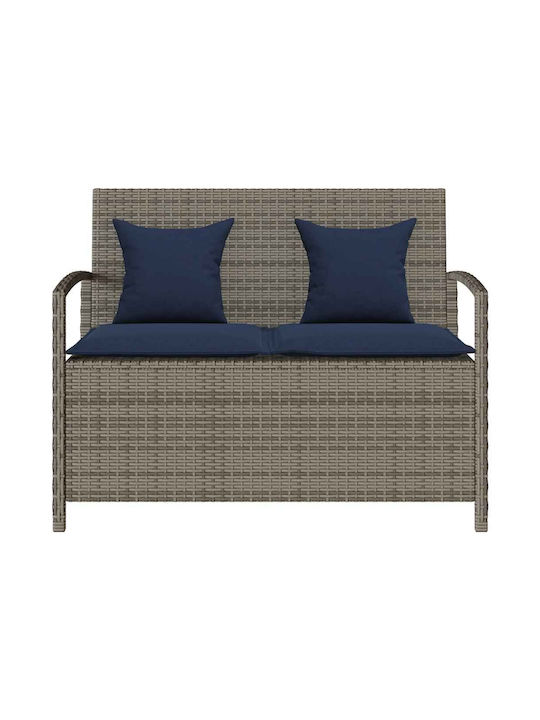 Bench Outdoor Rattan with Chest and Pillows
