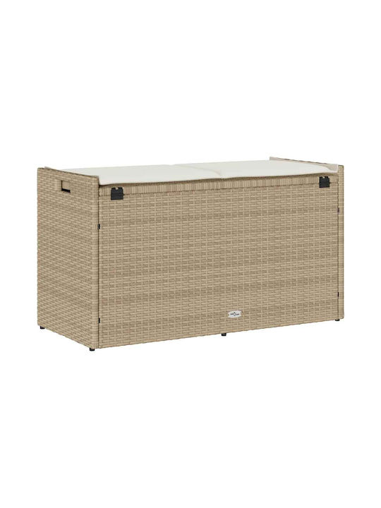 Outdoor Bench Rattan with Chest and Cushions 100x45x57cm