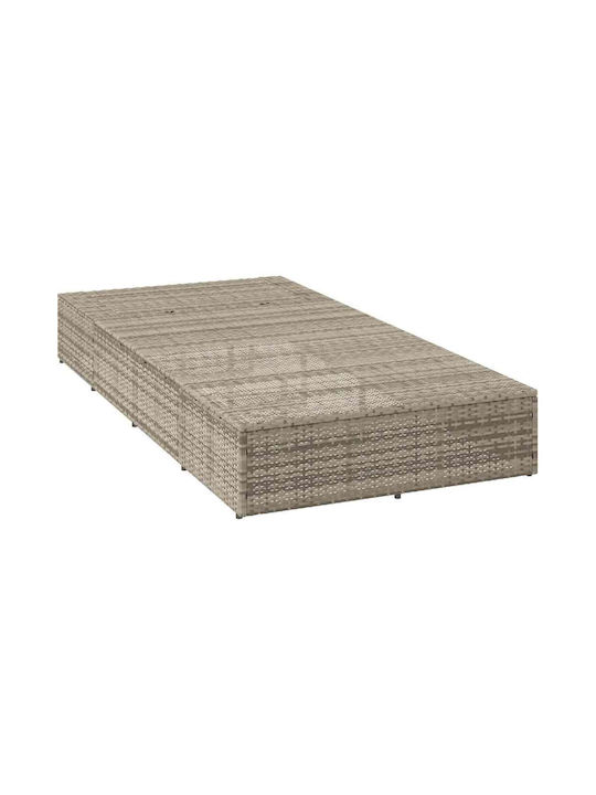 Liegestuhl Rattan mit Kissen Gray 210x100x28cm.