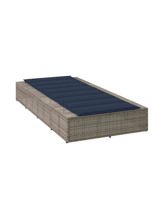 Liegestuhl Rattan mit Kissen Gray 210x100x28cm.