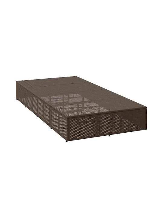 Liegestuhl Rattan mit Kissen Braun 210x100x28cm.