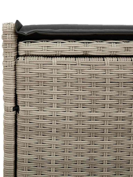 Outdoor Bench Rattan with Chest and Cushions 95x39.5x57cm