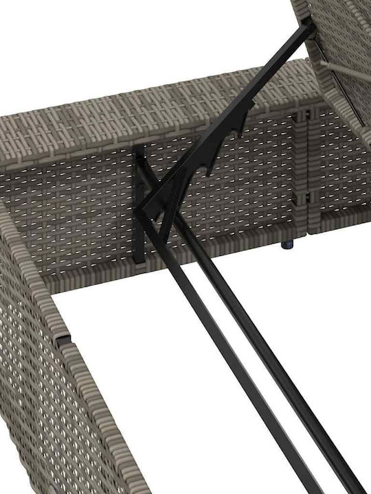 Liegestuhl Rattan mit Kissen Gray 210x100x28cm.