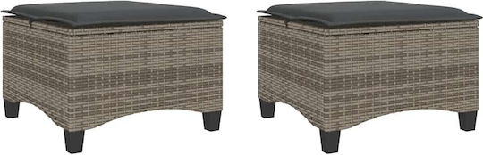 Σκαμπό Rattan 2τμχ 55x55x36cm Σκαμπό Rattan 2τμχ 55x55x36cm