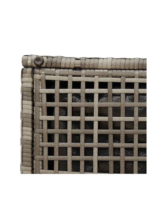 Garden Stool Cube Outdoor Rattan with Grey Cushion 2 Pieces 40x40x43cm