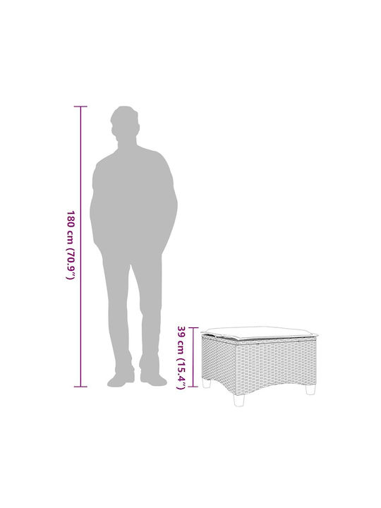 Băncuțe De Grădină Cub Pentru Exterior Rattan Cu Pernă Gri 2 Buc 55x55x36cm