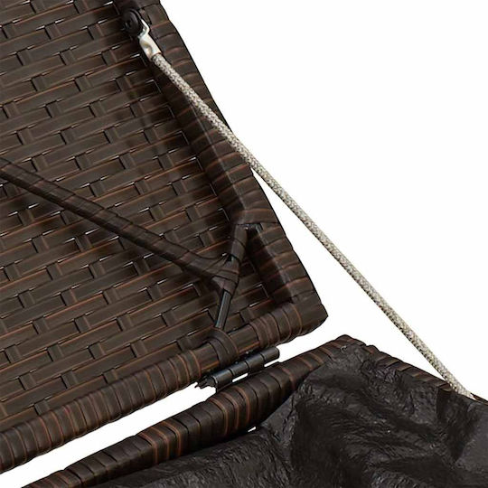 Garden Stool Cube Outdoor Rattan with Cushion Brown 2 Pieces 40x40x43cm