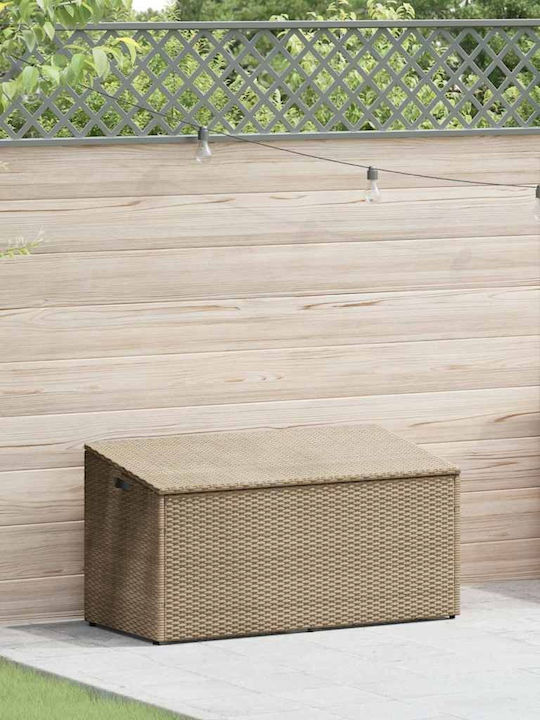 vidaXL Außenlagerbox Rattan Beige L110xB50xH58cm