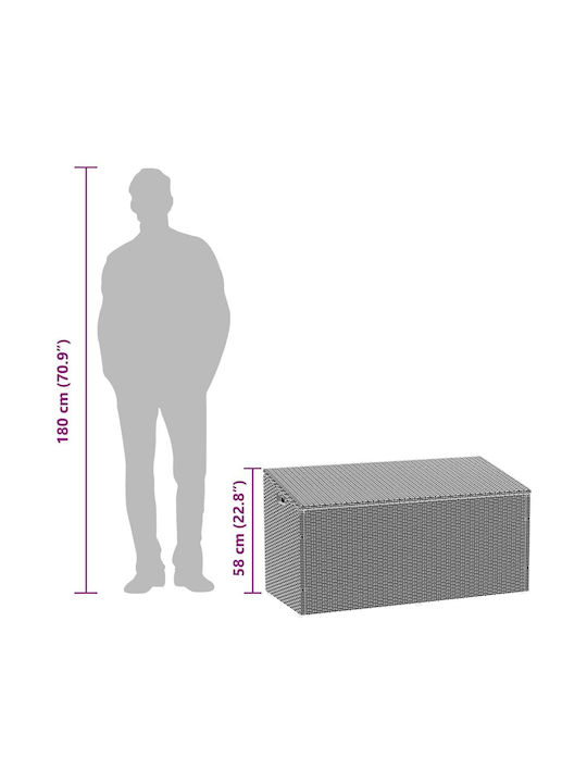 vidaXL Outdoor Storage Box Gray L110xW50xH58cm