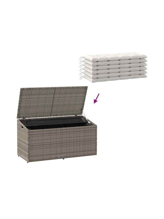 vidaXL Outdoor Storage Box Gray L110xW50xH58cm