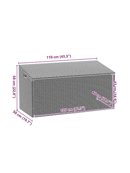 vidaXL Outdoor Storage Box Brown L110xW50xH58cm